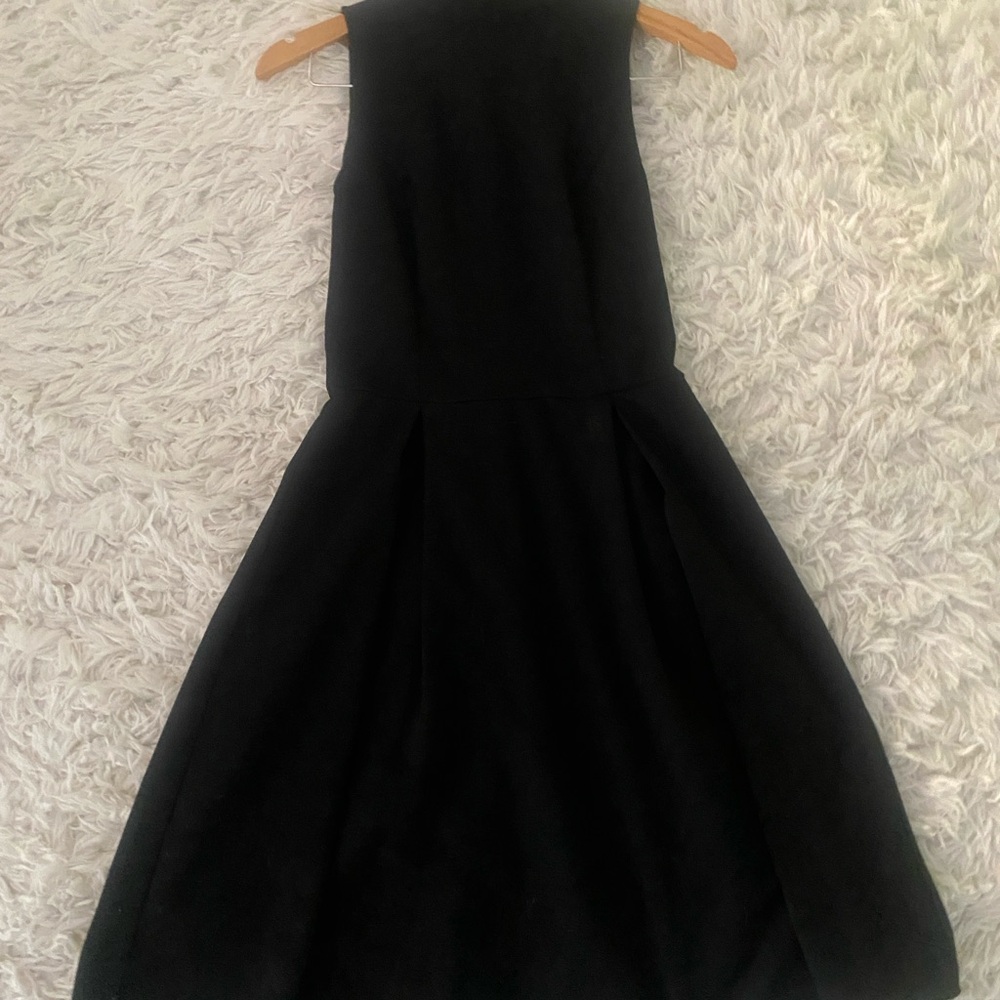 Lechateau Elegant Black Sleeveless Dress - knee length